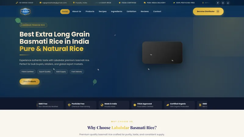 Lababdar Foods — Basmati Rice Brand