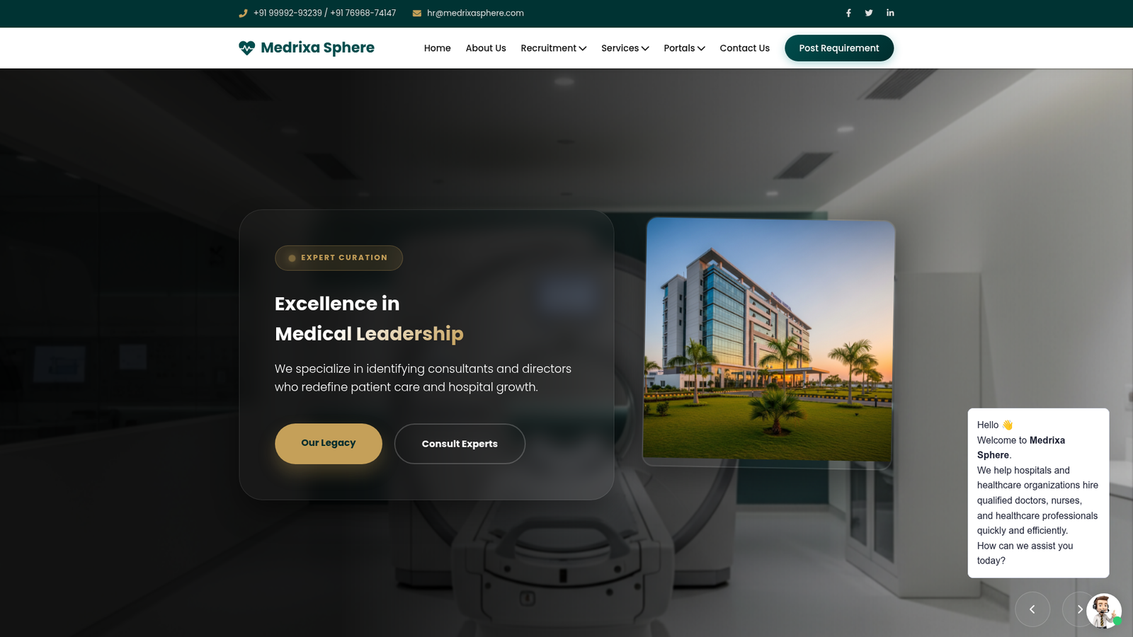 Medrixasphere — Hiring Website - Bunty Arora Portfolio